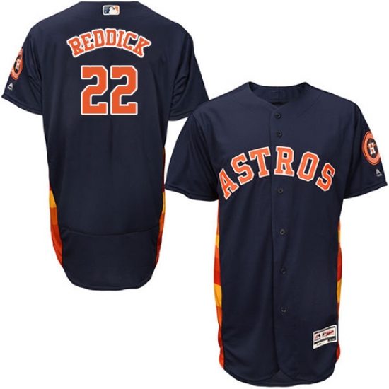 Men's Majestic Houston Astros 22 Josh Reddick Navy Blue Flexbase Authentic Collection MLB Jersey