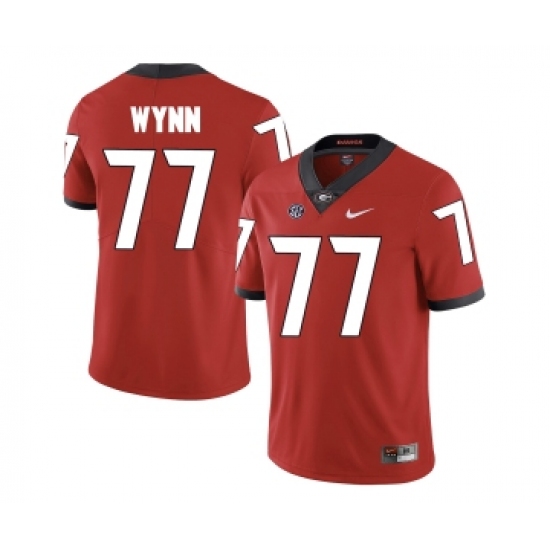 Georgia Bulldogs 77 Isaiah Wynn Red College Football Jersey