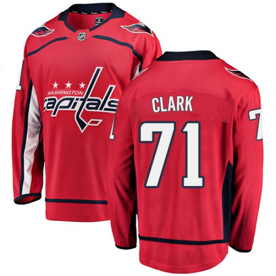 Men's Washington Capitals 71 Kody Clark Fanatics Branded Red Home Breakaway NHL Jersey