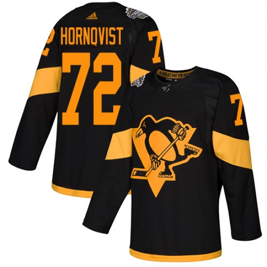 Youth Adidas Pittsburgh Penguins 72 Patric Hornqvist Black Authentic 2019 Stadium Series Stitched NHL Jersey