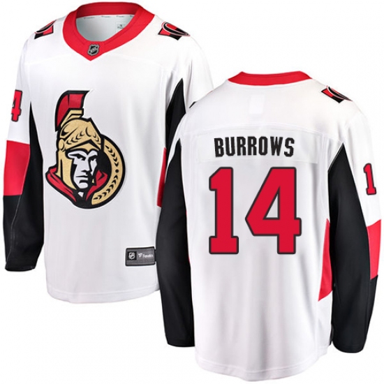 Youth Ottawa Senators 14 Alexandre Burrows Fanatics Branded White Away Breakaway NHL Jersey