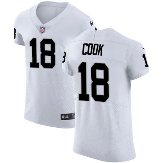Men's Nike Oakland Raiders 18 Connor Cook White Vapor Untouchable Elite Player NFL Jersey