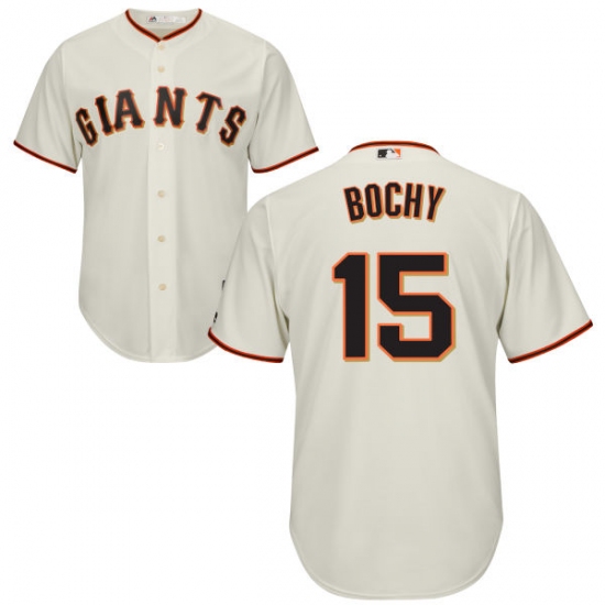 Youth Majestic San Francisco Giants 15 Bruce Bochy Authentic Cream Home Cool Base MLB Jersey