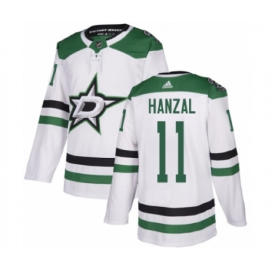 Youth Adidas Dallas Stars 11 Martin Hanzal Authentic White Away NHL Jersey