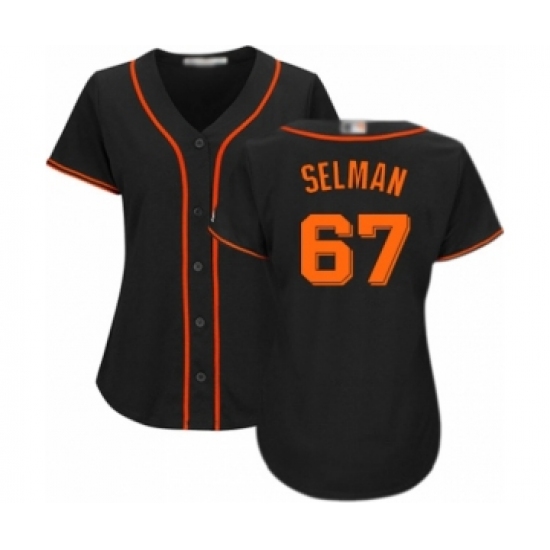 Women's San Francisco Giants 67 Sam Selman Authentic Black Alternate Cool Base Baseball Player Jersey