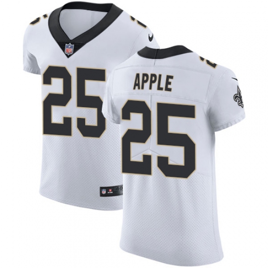 Men's Nike New Orleans Saints 25 Eli Apple White Vapor Untouchable Elite Player NFL Jersey