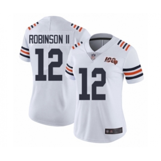 Women's Chicago Bears 12 Allen Robinson White 100th Season Limited Football Jersey