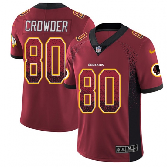 Men's Nike Washington Redskins 80 Jamison Crowder Limited Red Rush Drift Fashion NFL Jersey