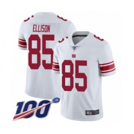 Men's New York Giants 85 Rhett Ellison White Vapor Untouchable Limited Player 100th Season Football Jersey