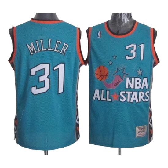 Men's Mitchell and Ness Indiana Pacers 31 Reggie Miller Authentic Light Blue 1996 All Star Throwback NBA Jersey