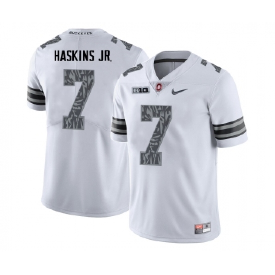 Ohio State Buckeyes 7 Dwayne Haskins White Shadow College Football Jersey