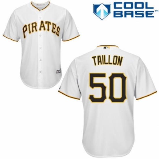 Men's Majestic Pittsburgh Pirates 50 Jameson Taillon Replica White Home Cool Base MLB Jersey