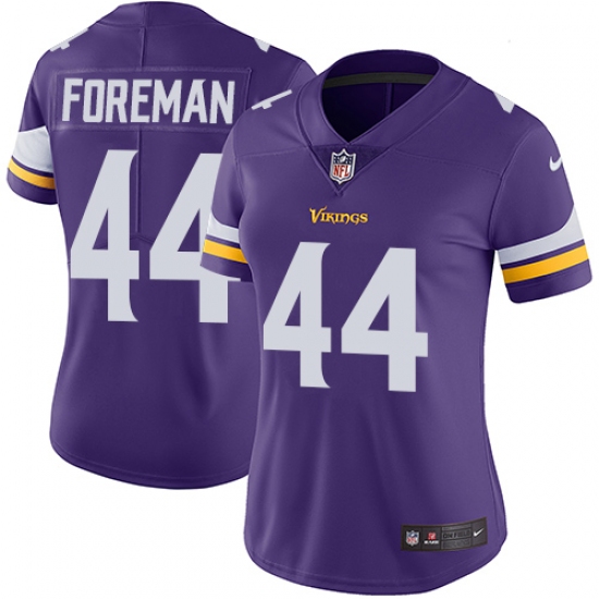 Women's Nike Minnesota Vikings 44 Chuck Foreman Purple Team Color Vapor Untouchable Limited Player NFL Jersey
