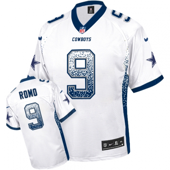 Youth Nike Dallas Cowboys 9 Tony Romo Elite White Drift Fashion NFL Jersey