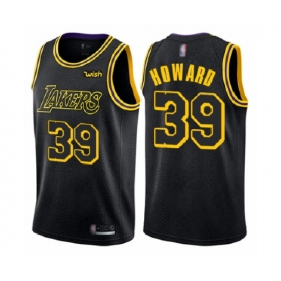 Men's Los Angeles Lakers 39 Dwight Howard Authentic Black City Edition Basketball Jersey