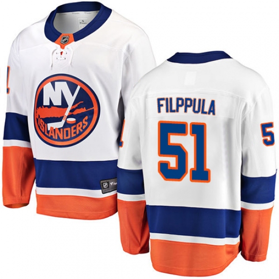 Youth New York Islanders 51 Valtteri Filppula Fanatics Branded White Away Breakaway NHL Jersey