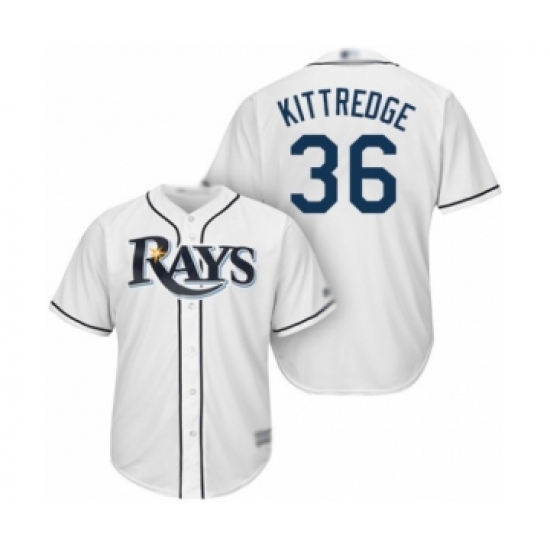 Youth Tampa Bay Rays 36 Andrew Kittredge Authentic White Home Cool Base Baseball Player Jersey