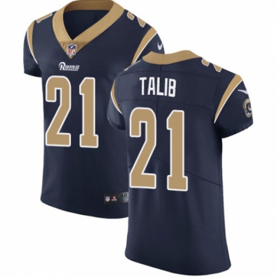 Men's Nike Los Angeles Rams 21 Aqib Talib Navy Blue Team Color Vapor Untouchable Elite Player NFL Jersey