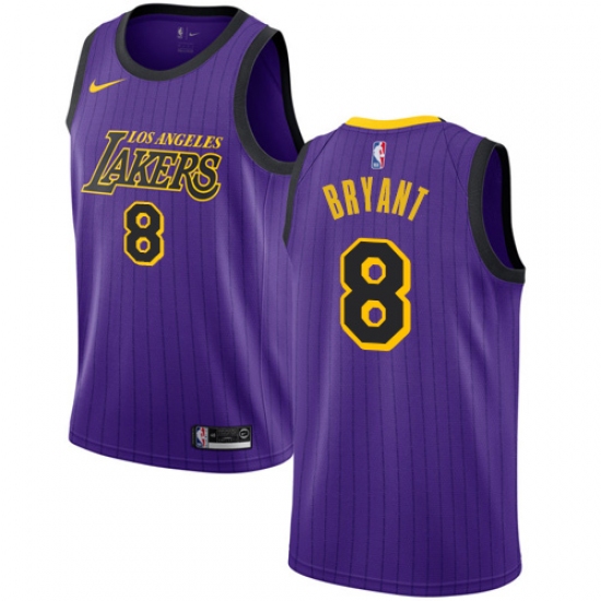 Men's Nike Los Angeles Lakers 8 Kobe Bryant Swingman Purple NBA Jersey - City Edition