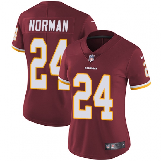 Women's Nike Washington Redskins 24 Josh Norman Burgundy Red Team Color Vapor Untouchable Limited Player NFL Jersey