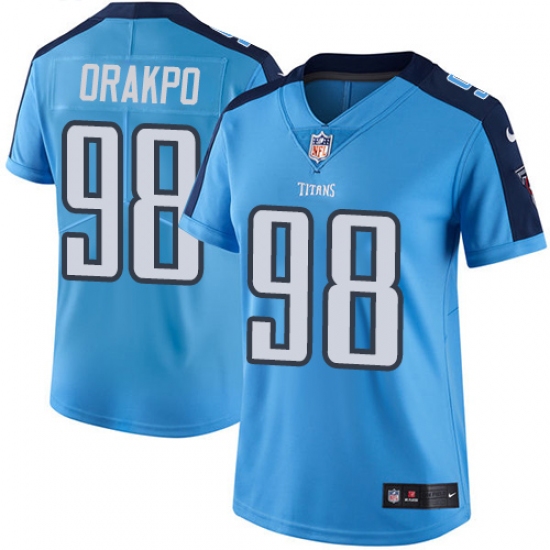 Women's Nike Tennessee Titans 98 Brian Orakpo Elite Light Blue Team Color NFL Jersey