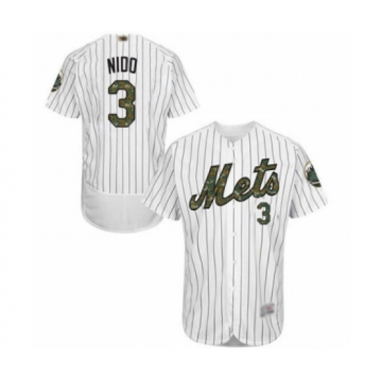 Men's New York Mets 3 Tomas Nido Authentic White 2016 Memorial Day Fashion Flex Base Baseball Player Jersey