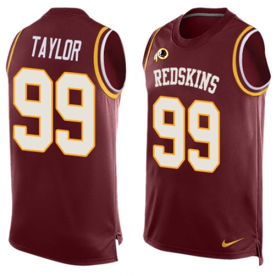 Men's Nike Washington Redskins 99 Phil Taylor Limited Red Player Name & Number Tank Top NFL Jersey