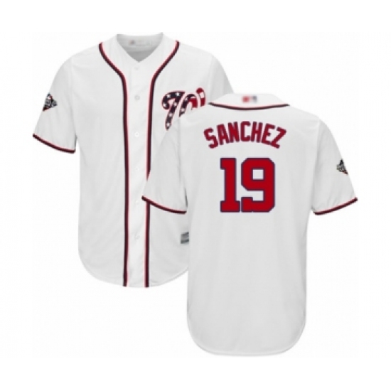 Youth Washington Nationals 19 Anibal Sanchez Authentic White Home Cool Base 2019 World Series Bound Baseball Jersey