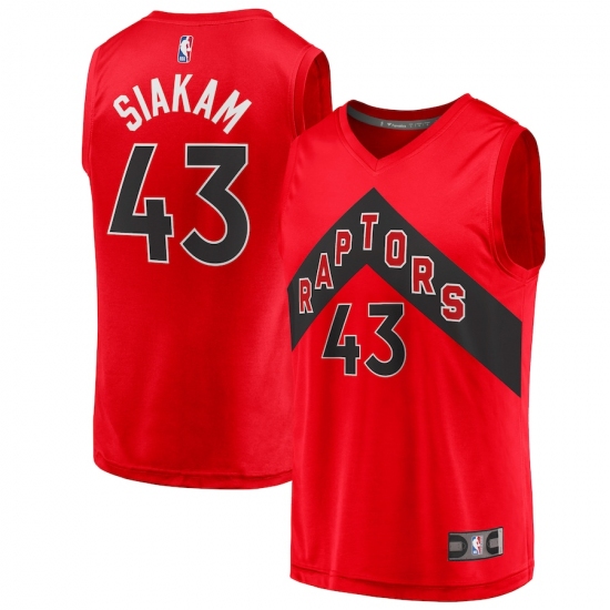 Men's Toronto Raptors 43 Pascal Siakam Fanatics Branded Red 2020-21 Fast Break Replica Player Jersey