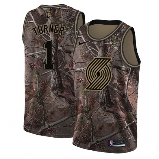 Women's Nike Portland Trail Blazers 1 Evan Turner Swingman Camo Realtree Collection NBA Jersey