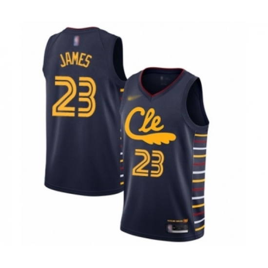 Men's Cleveland Cavaliers 23 LeBron James Swingman Navy Basketball Jersey - 2019 20 City Edition