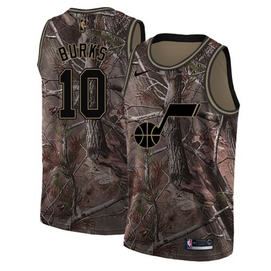 Men's Nike Utah Jazz 10 Alec Burks Swingman Camo Realtree Collection NBA Jersey