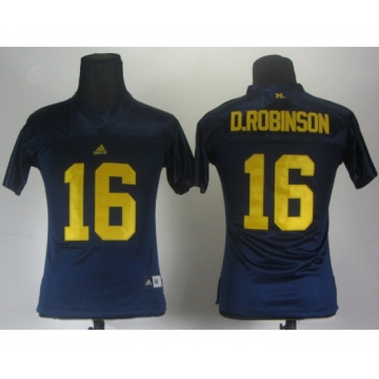 Women Michigan Wolverines 16 Denard Robinson Blue Jerseys