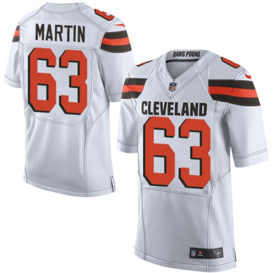 Men's Nike Cleveland Browns 63 Marcus Martin Elite White NFL Jersey