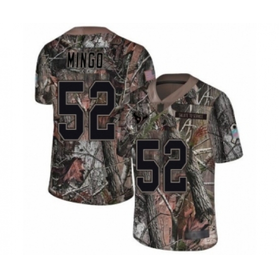 Youth Houston Texans 52 Barkevious Mingo Limited Camo Rush Realtree Football Jersey