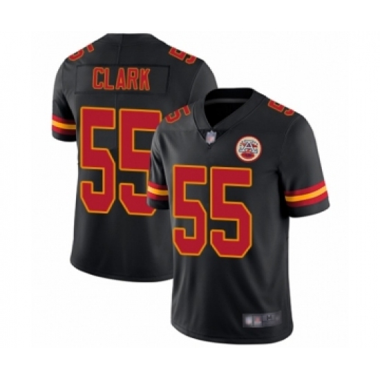 Men's Kansas City Chiefs 55 Frank Clark Limited Black Rush Vapor Untouchable Football Jersey