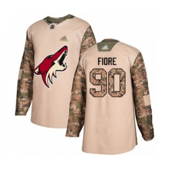 Men's Arizona Coyotes 90 Giovanni Fiore Authentic Camo Veterans Day Practice Hockey Jersey