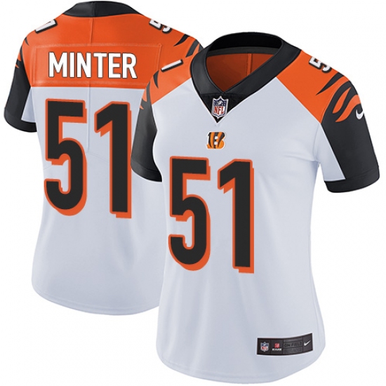 Women's Nike Cincinnati Bengals 51 Kevin Minter Vapor Untouchable Limited White NFL Jersey