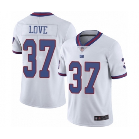 Men's New York Giants 37 Julian Love Limited White Rush Vapor Untouchable Football Jersey