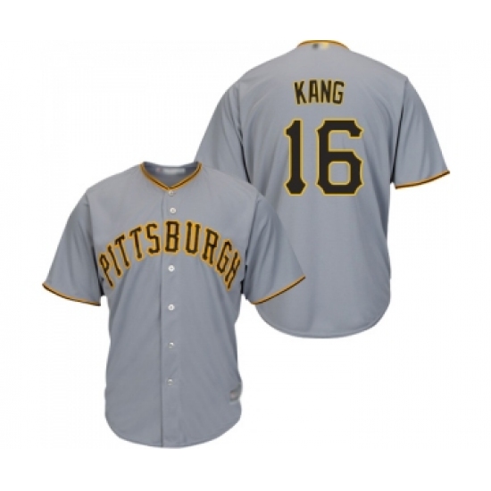 Men's Pittsburgh Pirates 16 Jung-ho Kang Replica Grey Road Cool Base Baseball Jersey