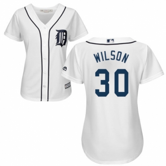 Women's Majestic Detroit Tigers 30 Alex Wilson Authentic White Home Cool Base MLB Jersey