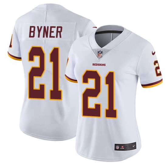 Women's Nike Washington Redskins 21 Earnest Byner Elite White NFL Jersey