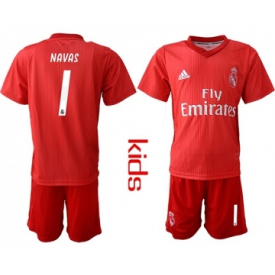 Real Madrid 1 Navas Third Kid Soccer Club Jersey