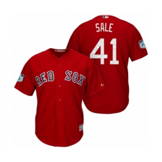 Women's Boston Red Sox41 Chris Sale 2017 Spring Training Grapefruit League Patch Red Cool Base Jersey