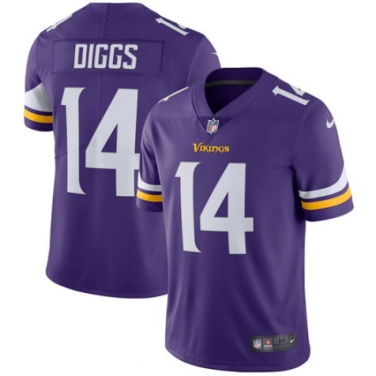 Men's Nike Minnesota Vikings 14 Stefon Diggs Purple Team Color Vapor Untouchable Limited Player NFL Jersey