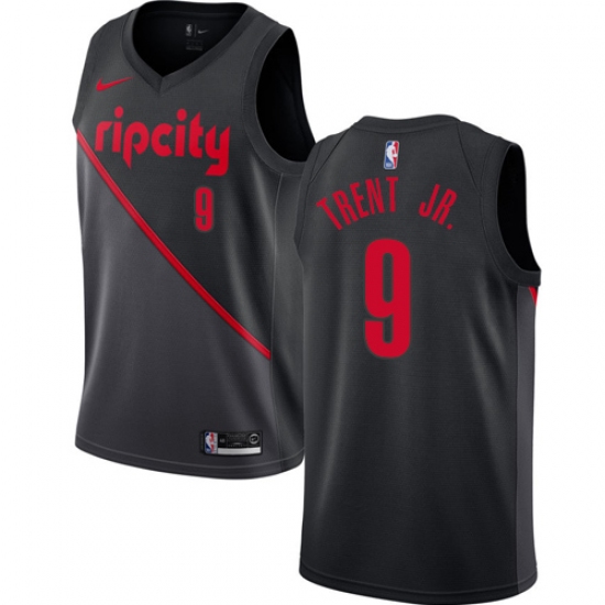 Women's Nike Portland Trail Blazers 9 Gary Trent Jr. Swingman Black NBA Jersey - 2018 19 City Edition