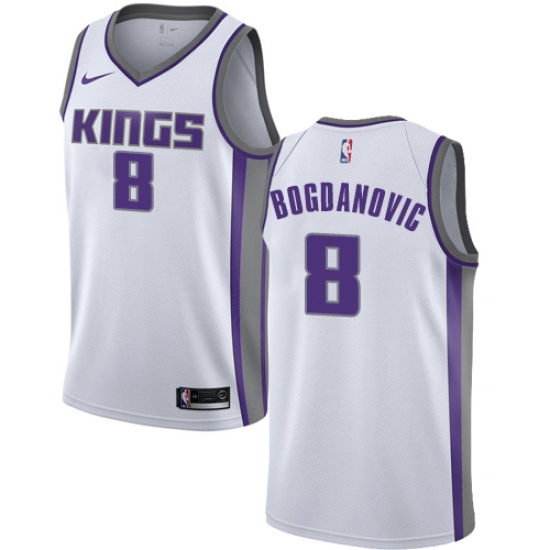 Men's Nike Sacramento Kings 8 Bogdan Bogdanovic Swingman White NBA Jersey - Association Edition