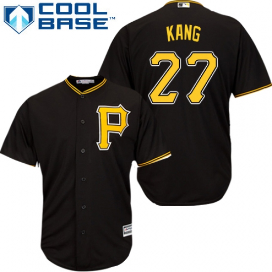 Youth Majestic Pittsburgh Pirates 27 Jung-ho Kang Authentic Black Alternate Cool Base MLB Jersey