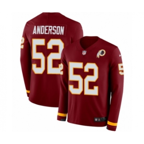 Youth Nike Washington Redskins 52 Ryan Anderson Limited Burgundy Therma Long Sleeve NFL Jersey