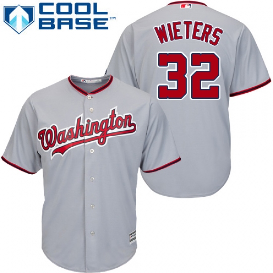 Youth Majestic Washington Nationals 32 Matt Wieters Replica Grey Road Cool Base MLB Jersey